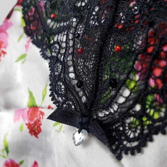 Victoria's Secret Satin & Lace Trim Floral Cami M - Picture 4 of 7